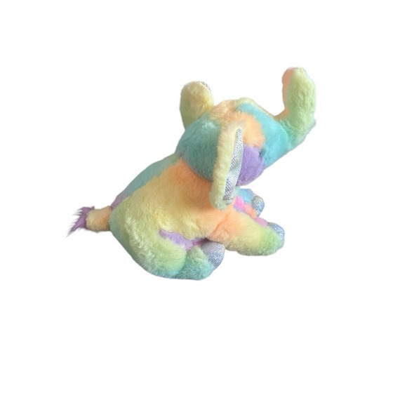 The Petting Zoo Elephant Plush Stuffed‎ Animal Rainbow Tie Dye New - Picture 4 of 11